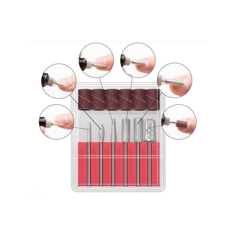 Electric Manicure & Pedicure Set 6 Attachments Adjustable Speed