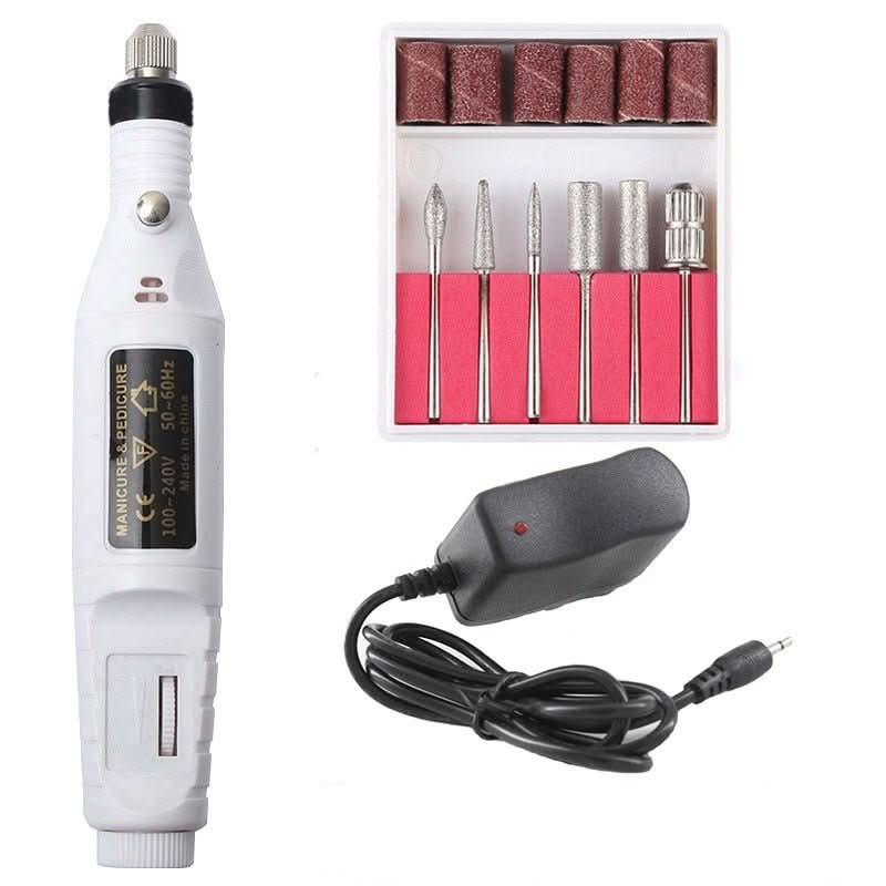 Electric Manicure & Pedicure Set 6 Attachments Adjustable Speed