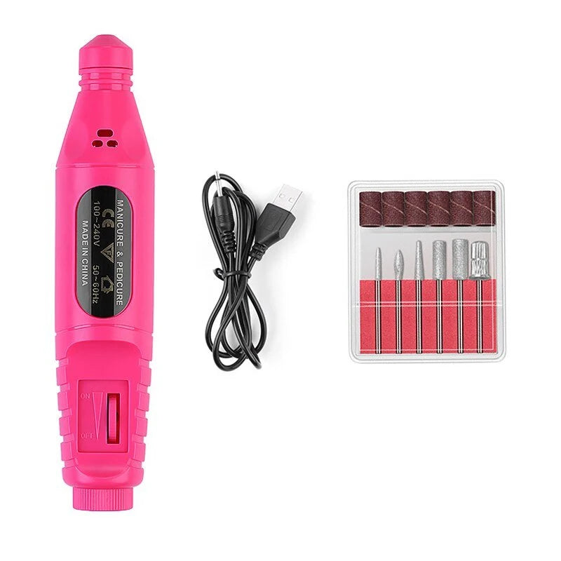 Electric Manicure & Pedicure Set 6 Attachments Adjustable Speed