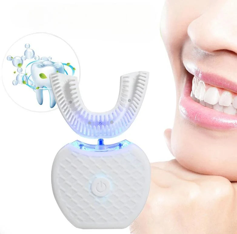 Electric Toothbrush U-Shaped Head Rechargeable Blue Light