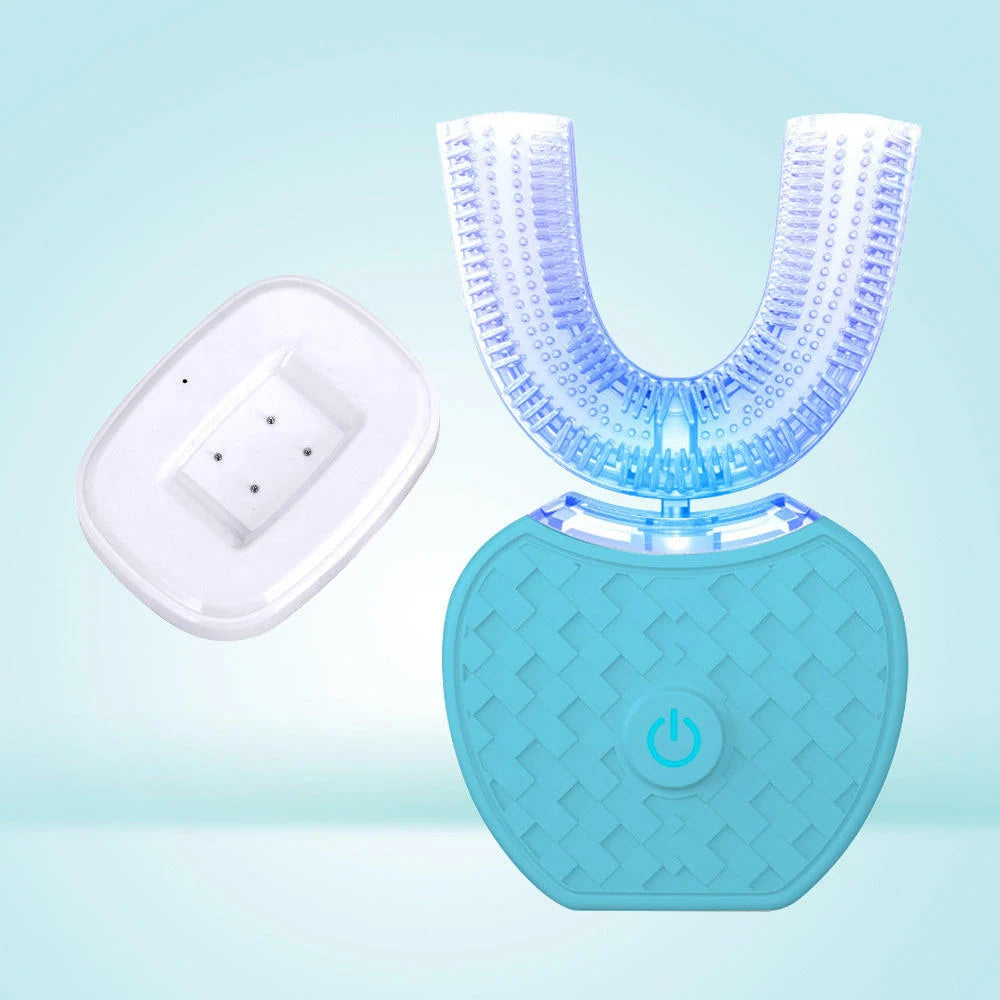 Electric Toothbrush U-Shaped Head Rechargeable Blue Light