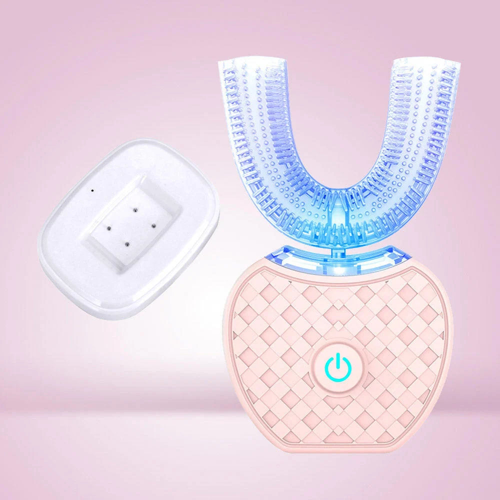 Electric Toothbrush U-Shaped Head Rechargeable Blue Light