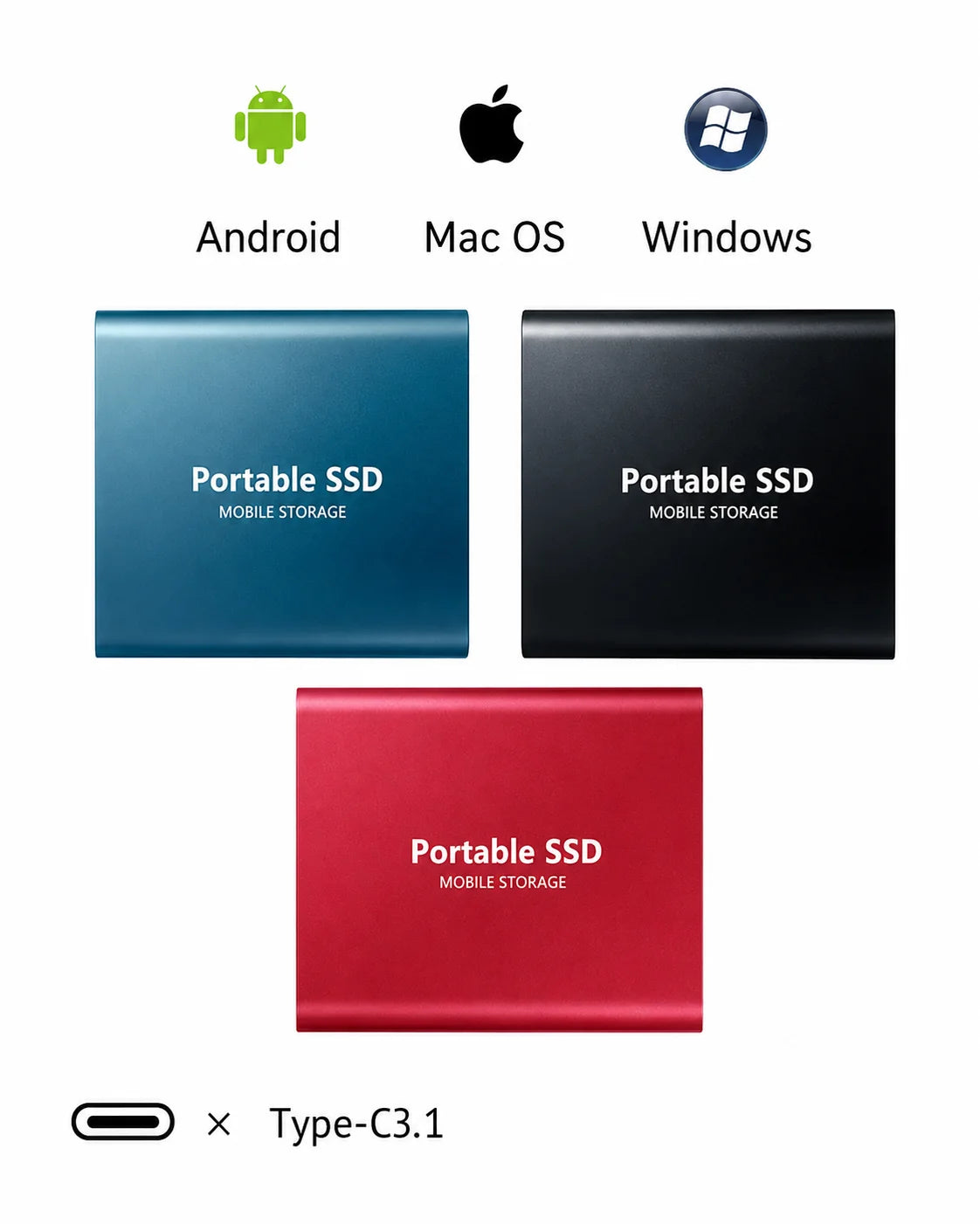 External SSD 128TB Shock-Resistant Up to 540 MB/s