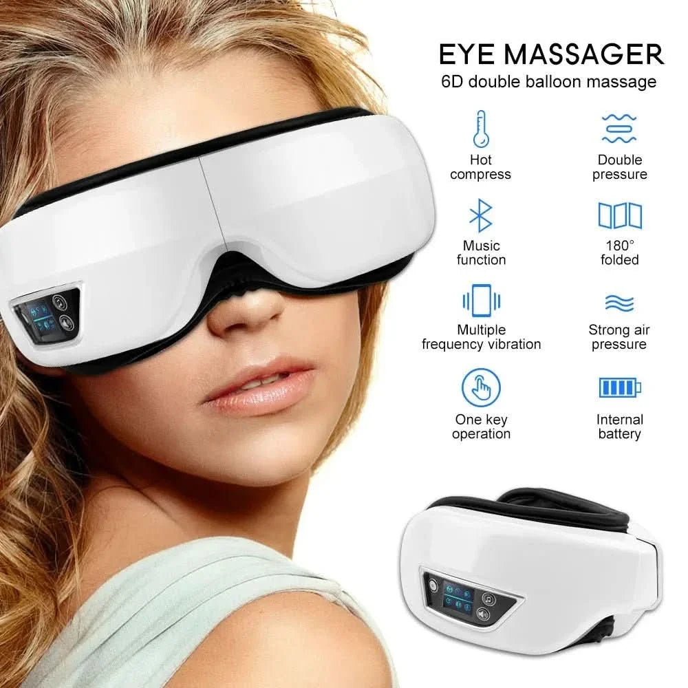 Eye Massager Heat & Air Pressure Bluetooth Music Foldable