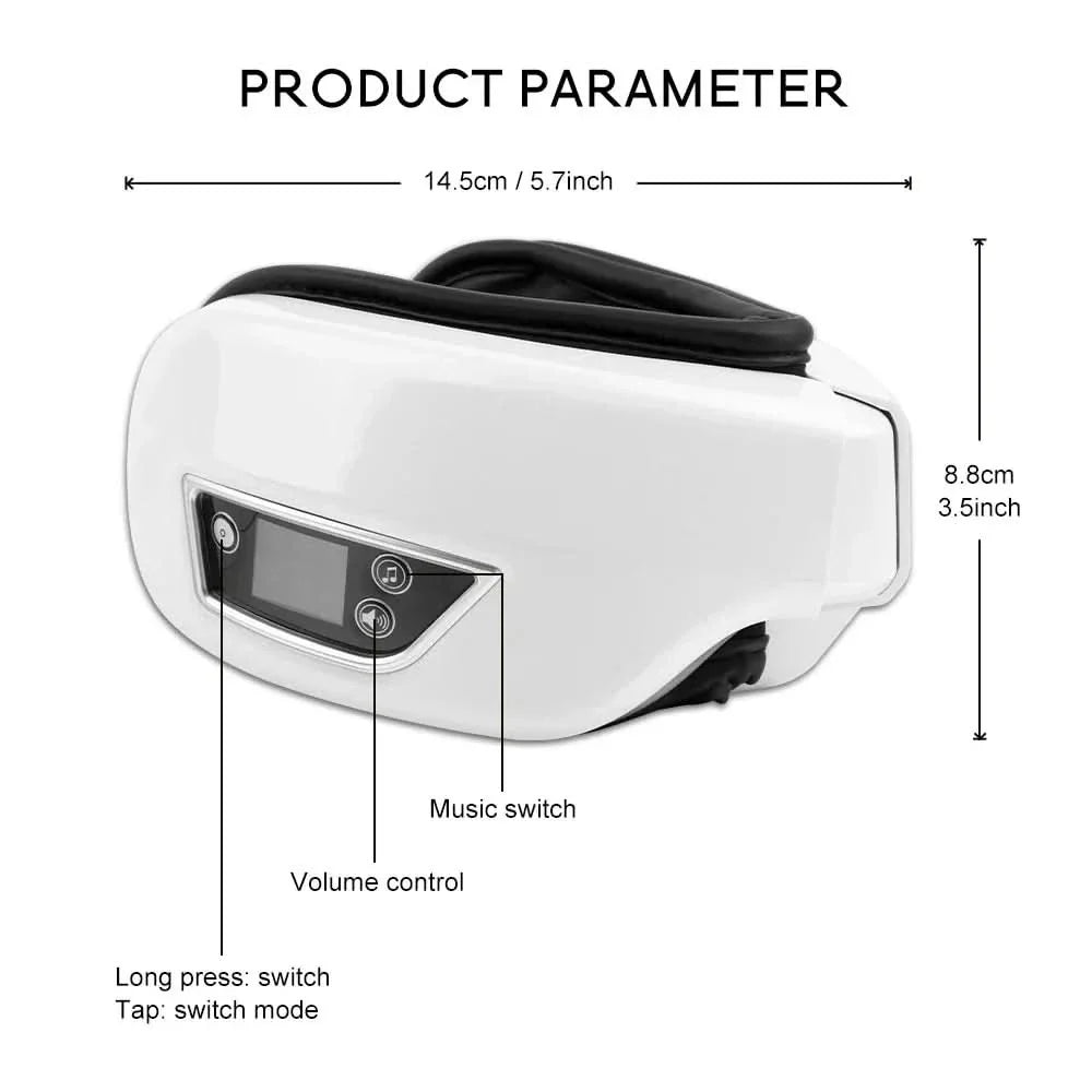 Eye Massager Heat & Air Pressure Bluetooth Music Foldable