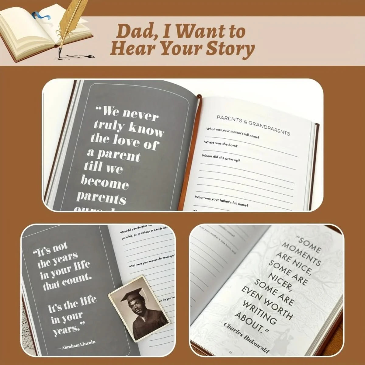 Family Journal Guided Prompts Hardcover Acid-Free Archival Paper