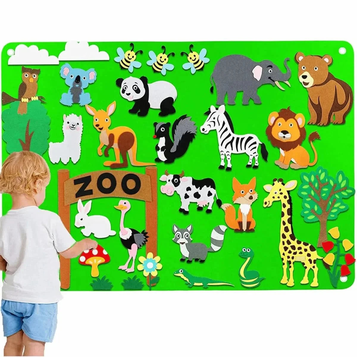 Felt Board for Kids Reusable Animal Felt Figures
