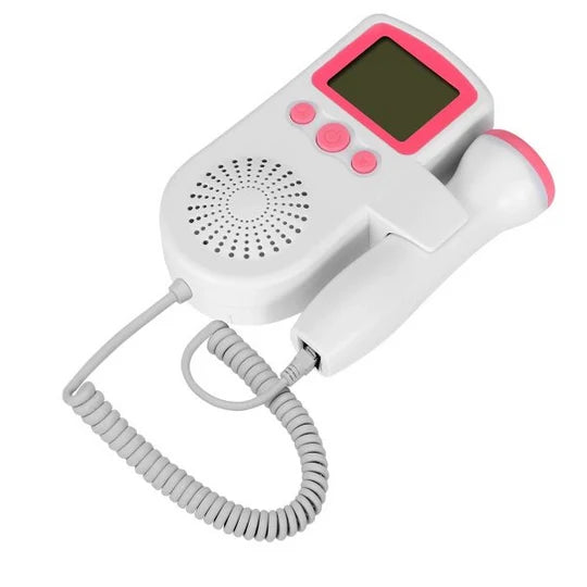 Fetal Doppler Monitor Ultrasound Sensor LCD Display Portable Battery-Powered