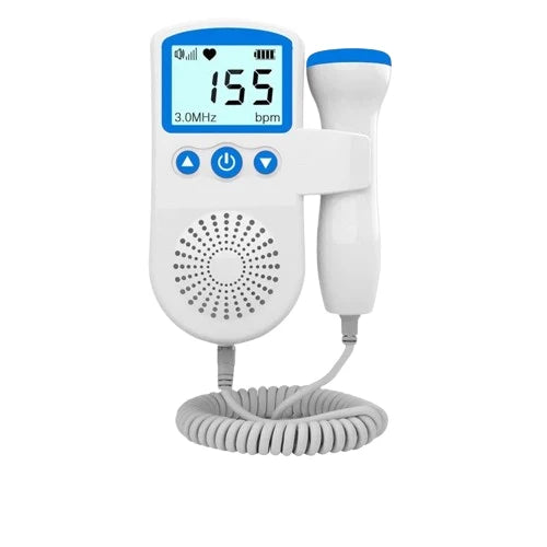 Fetal Doppler Monitor Ultrasound Sensor LCD Display Portable Battery-Powered