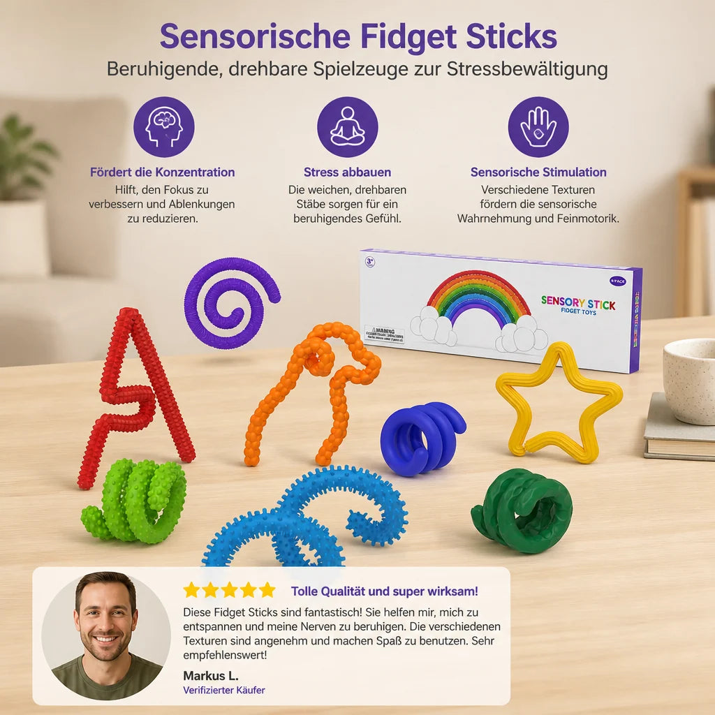 Fidget Sticks Flexible Compact Lightweight