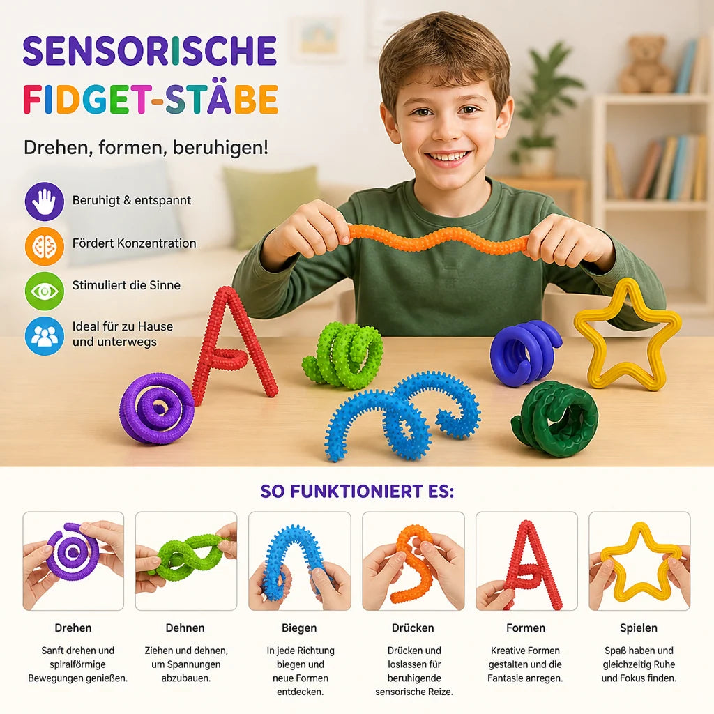 Fidget Sticks Flexible Compact Lightweight