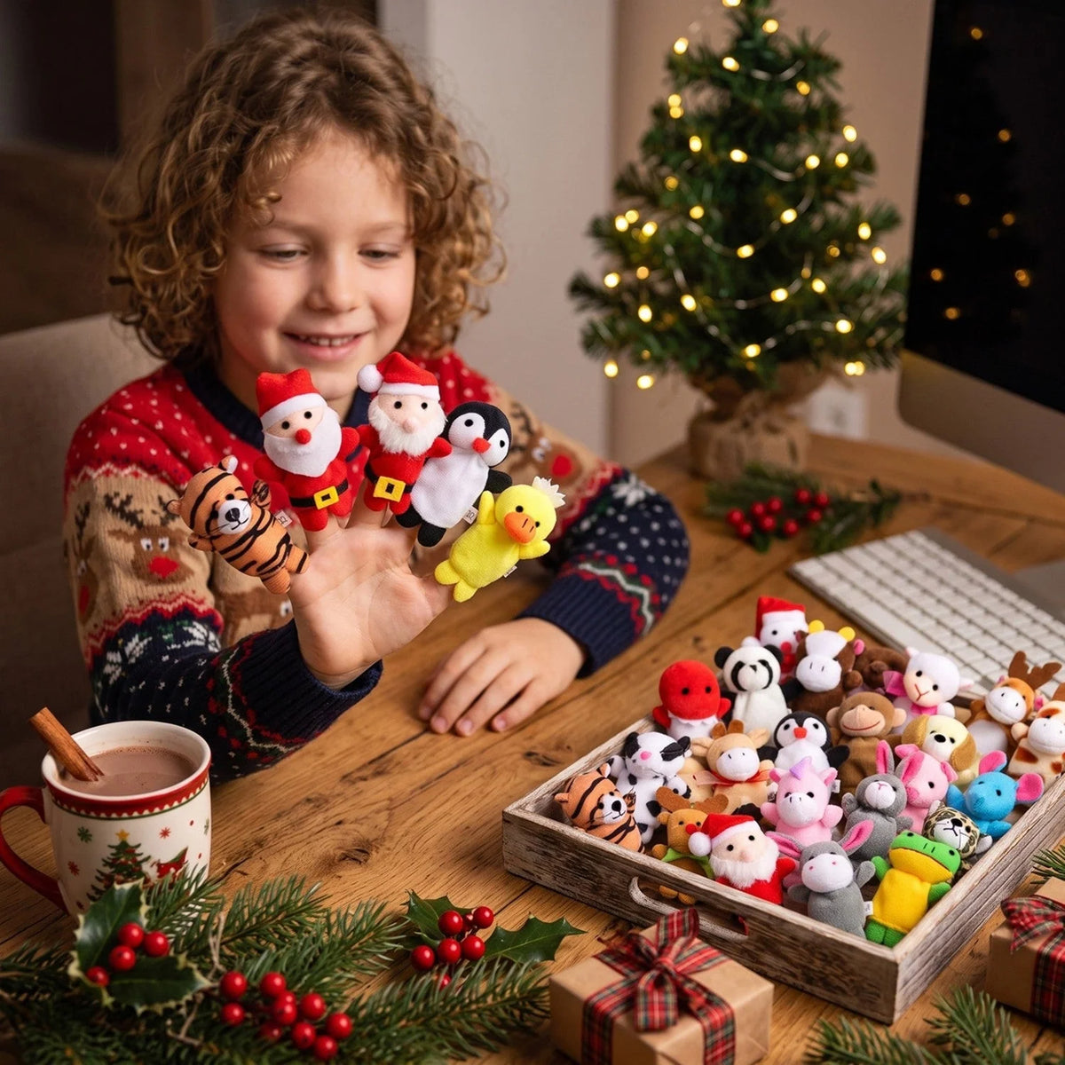 Finger Puppet Advent Calendar Plush Set of 24