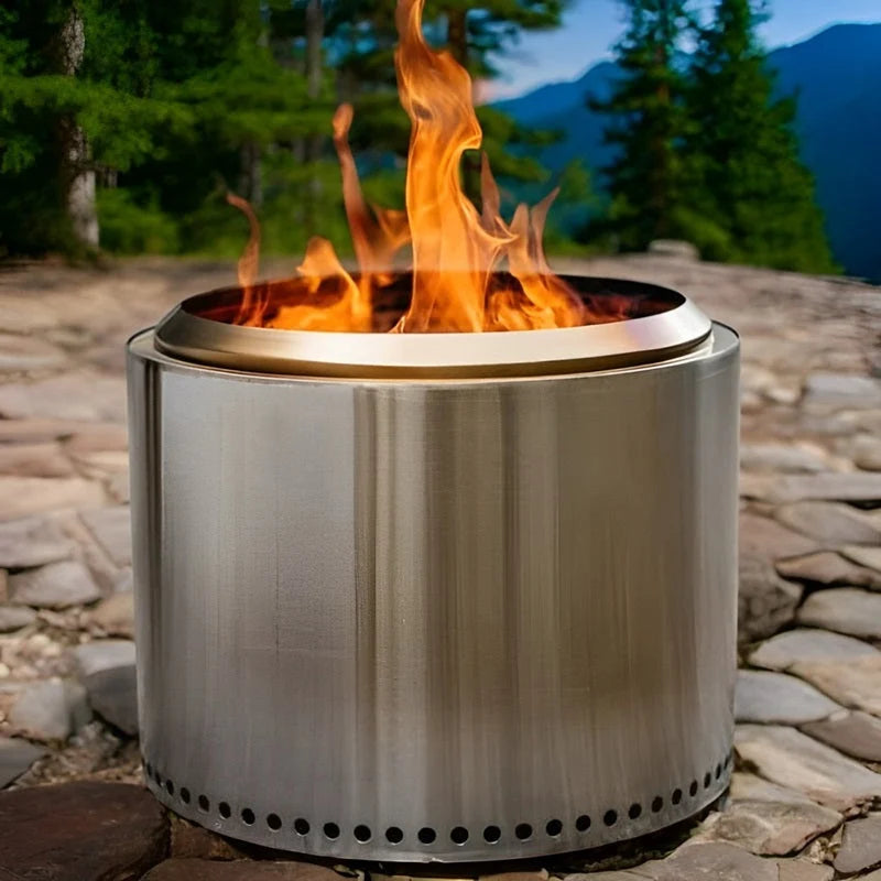 Fire Pit Stainless Steel Double-Wall Airflow Removable Ash Tray
