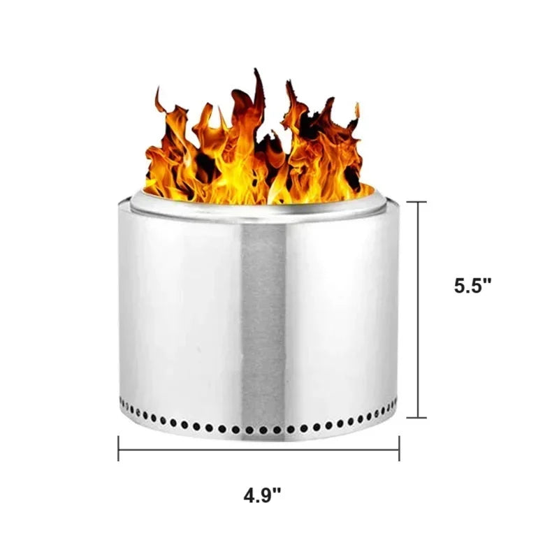 Fire Pit Stainless Steel Double-Wall Airflow Removable Ash Tray