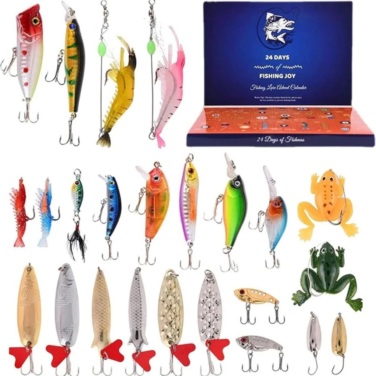Fishing Tackle Advent Calendar 24-Day Countdown Lures & Hooks