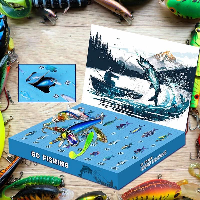 Fishing Tackle Advent Calendar 24-Day Countdown Lures & Hooks