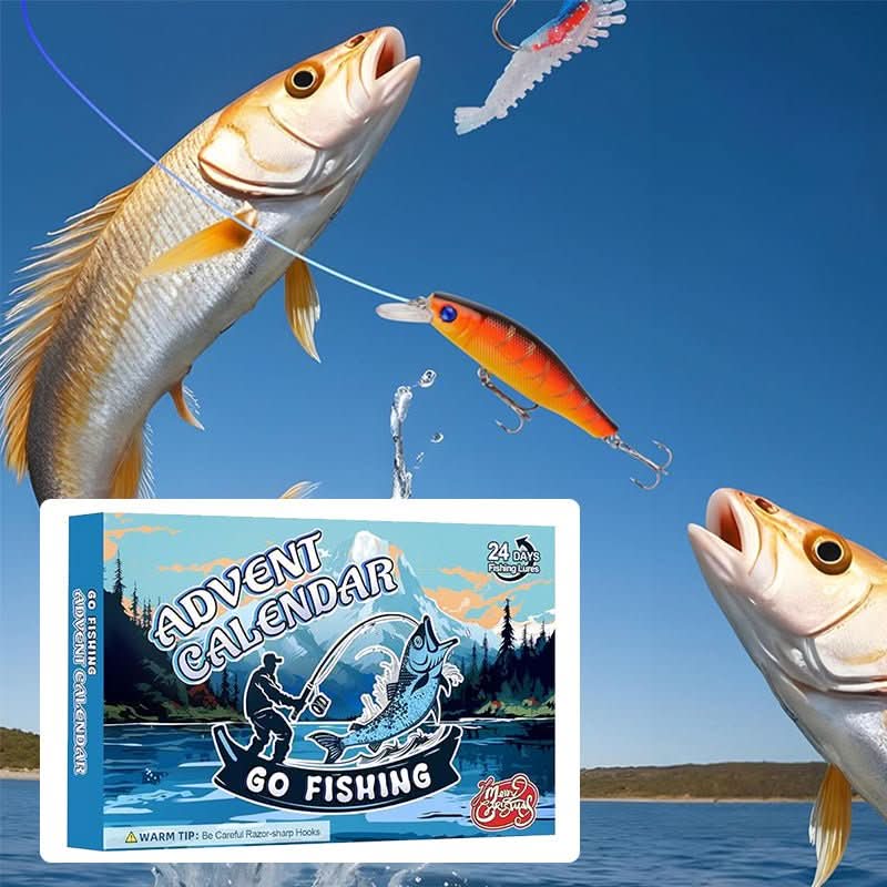 Fishing Tackle Advent Calendar 24-Day Countdown Lures & Hooks