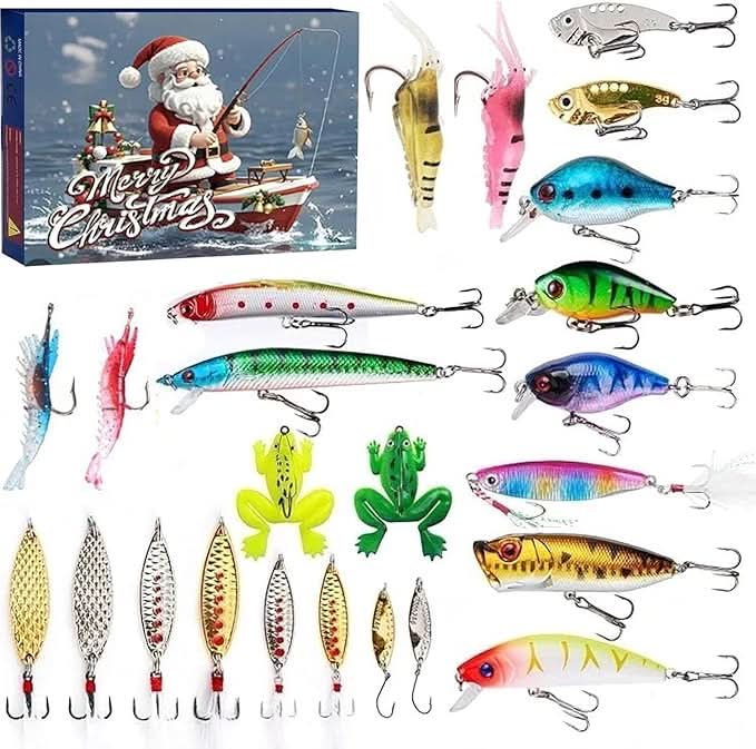 Fishing Tackle Advent Calendar 24-Day Countdown Lures & Hooks
