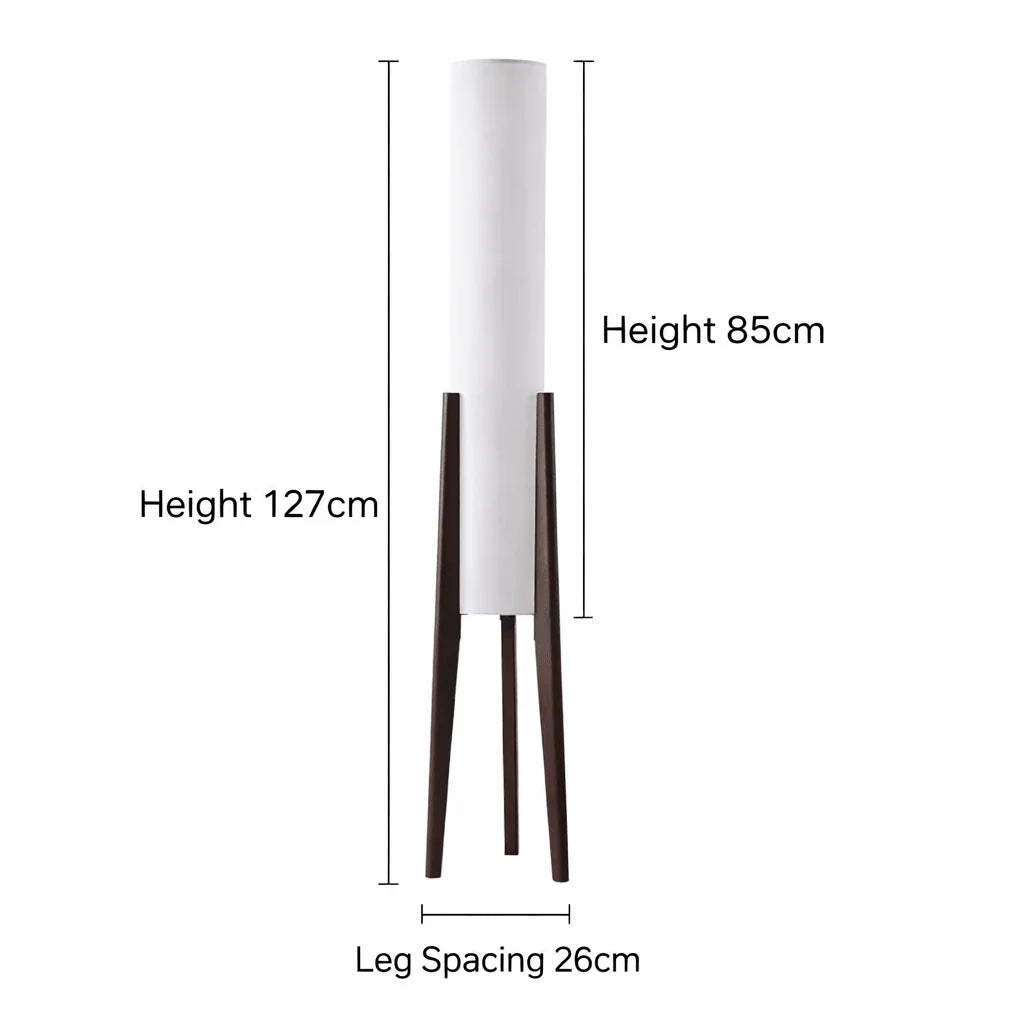 Floor Lamp Solid Walnut Wood Dimmable LED Touch Dimmer