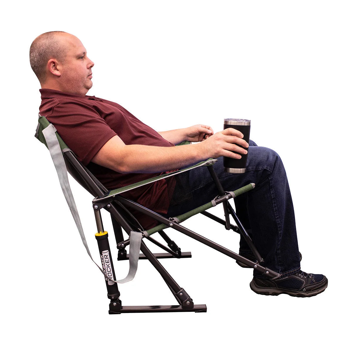 Folding Camp Chair Spring-Action Rocking 250 lb Capacity