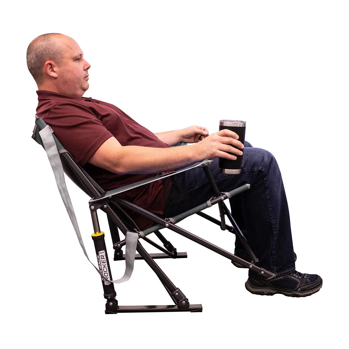 Folding Camp Chair Spring-Action Rocking 250 lb Capacity