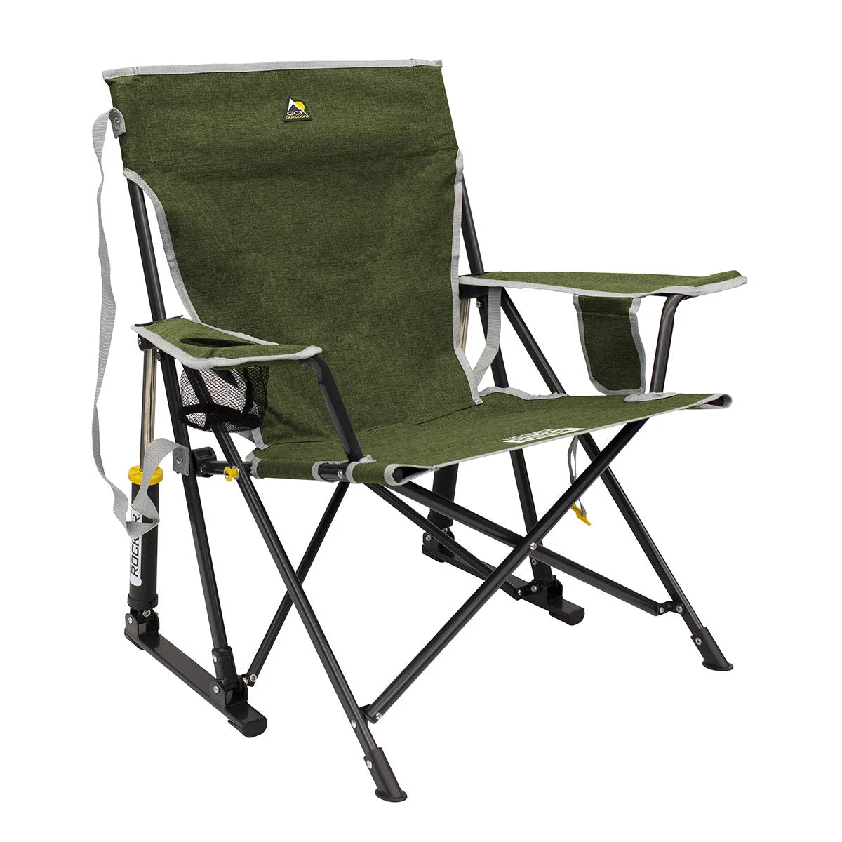 Folding Camp Chair Spring-Action Rocking 250 lb Capacity