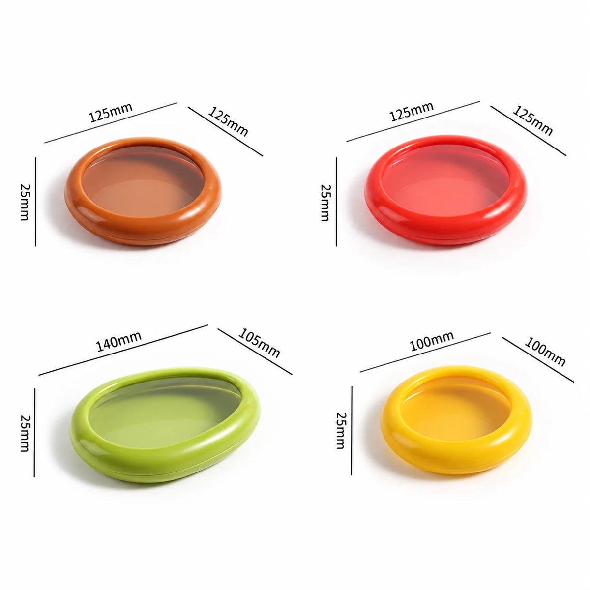 Food Storage Covers Silicone Airtight Reusable Set of 4