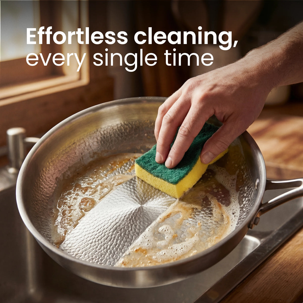 Frying Pan Uncoated Titanium Induction Compatible PFAS-Free
