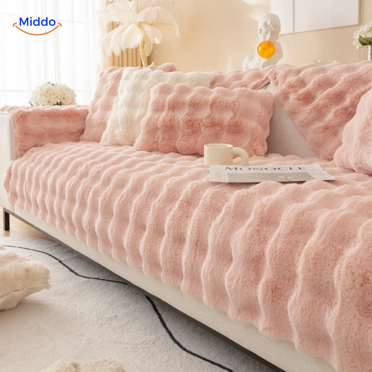 Furniture Cover Plush Non-Slip Scratch-Resistant