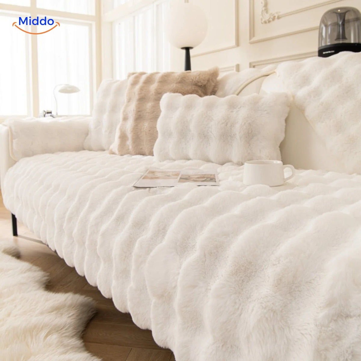 Furniture Cover Plush Non-Slip Scratch-Resistant