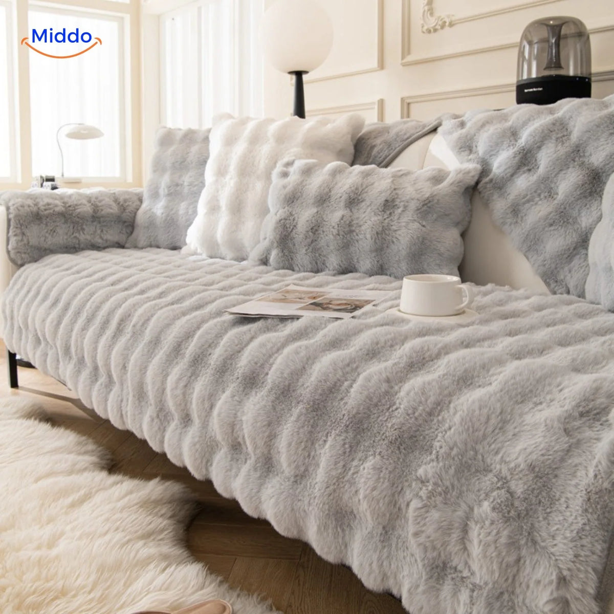 Furniture Cover Plush Non-Slip Scratch-Resistant