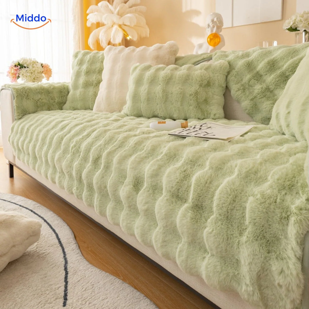 Furniture Cover Plush Non-Slip Scratch-Resistant