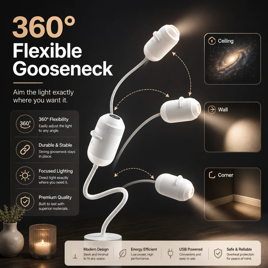 Galaxy Projector Star & Aurora Effects Dimmable USB Powered