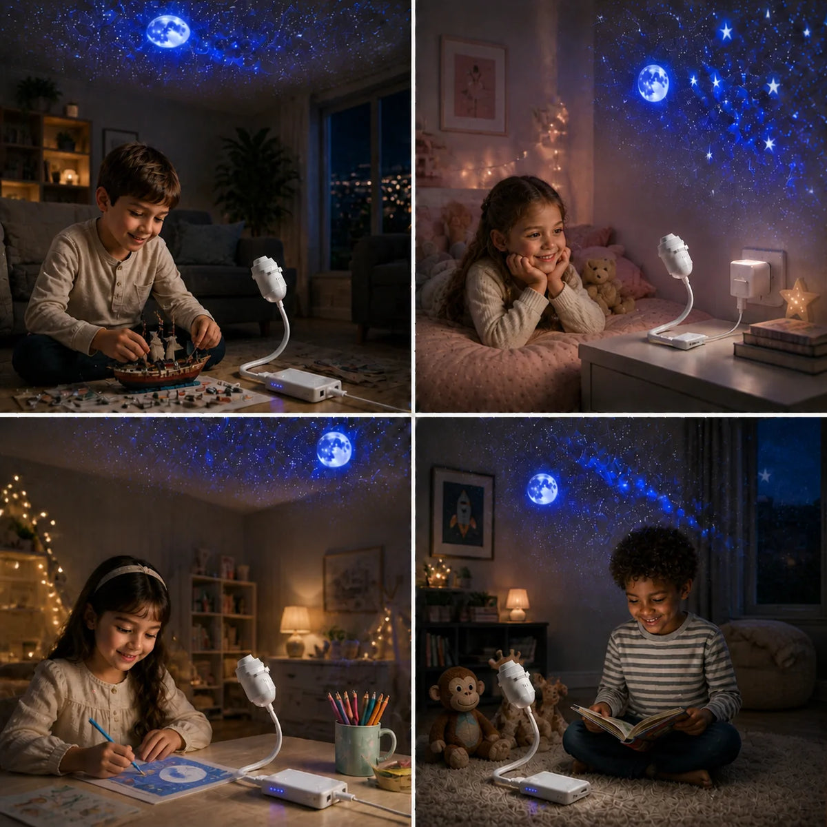 Galaxy Projector Star & Aurora Effects Dimmable USB Powered