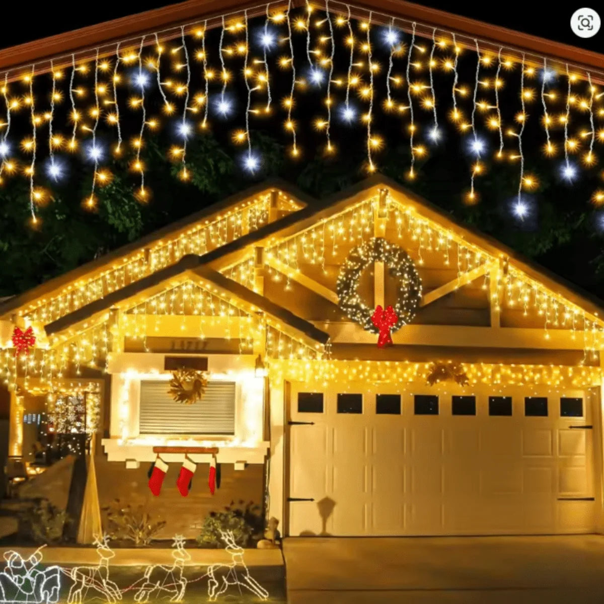 Garden Curtain Lights Bright White 96 LEDs Weather-Resistant