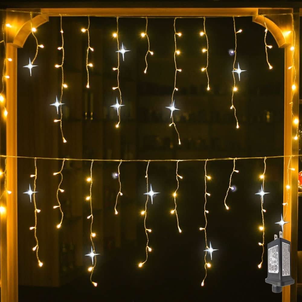 Garden Curtain Lights Bright White 96 LEDs Weather-Resistant