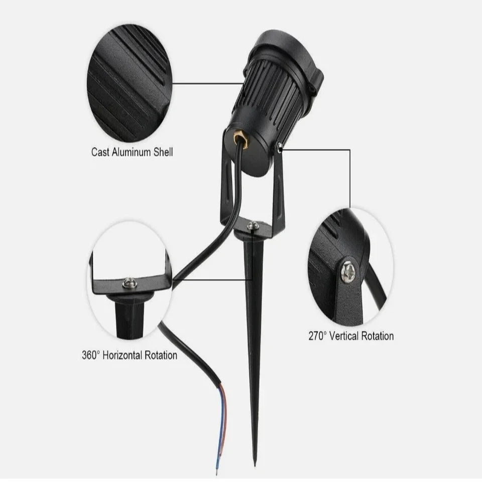 Garden Spotlights LED 10-Pack Adjustable Weather-Resistant