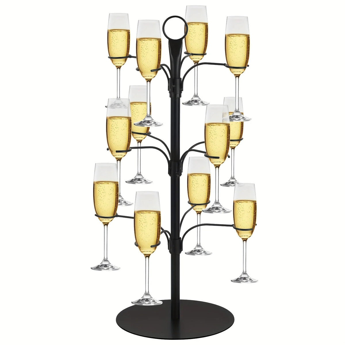 Glass Stand Three-Tier Metal Holds 12 Glasses