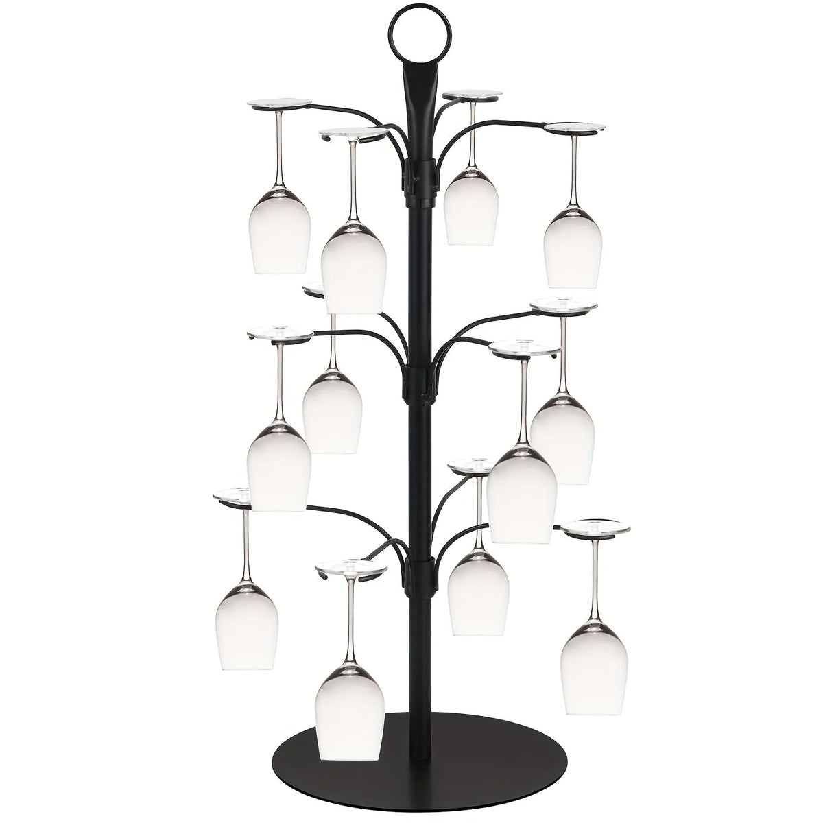 Glass Stand Three-Tier Metal Holds 12 Glasses