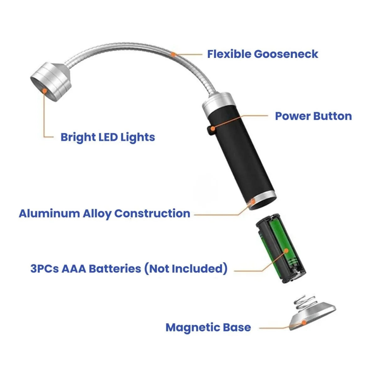 Grill Light Adjustable LED Magnetic Base Flexible Gooseneck