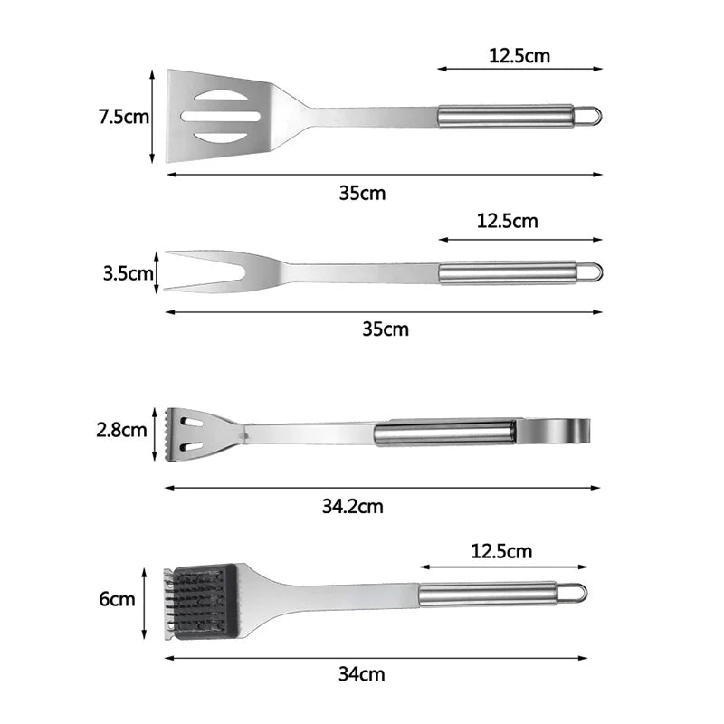 Grill Tool Set Stainless Steel With Carrying Bag