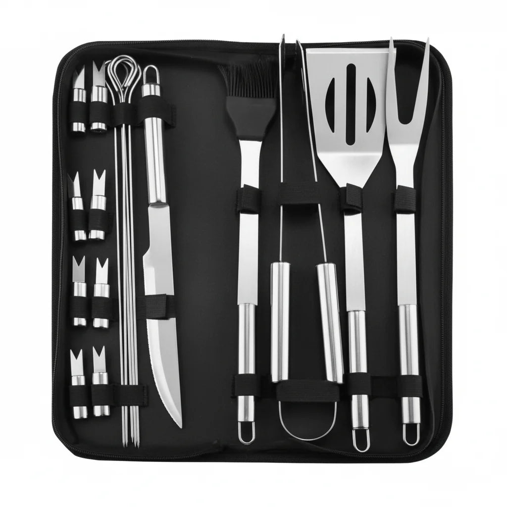 Grill Tool Set Stainless Steel With Carrying Bag