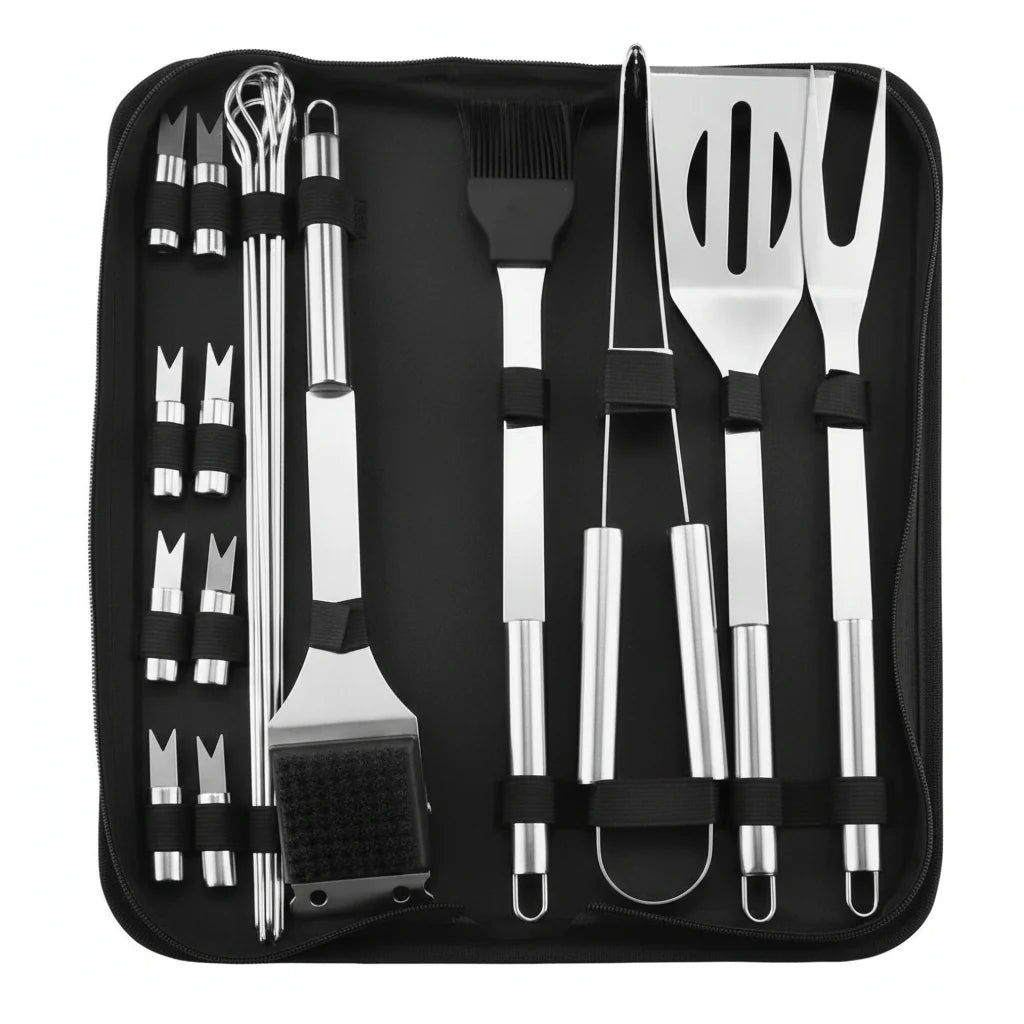 Grill Tool Set Stainless Steel With Carrying Bag