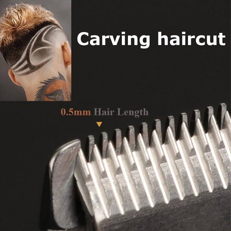 Hair Clipper Set Cordless Rechargeable Ceramic Stainless Steel Blades 3-Piece Grooming Kit