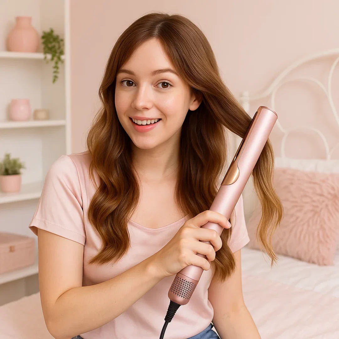 Hair Dryer Straightener 2-in-1 Adjustable Heat & Cool Air