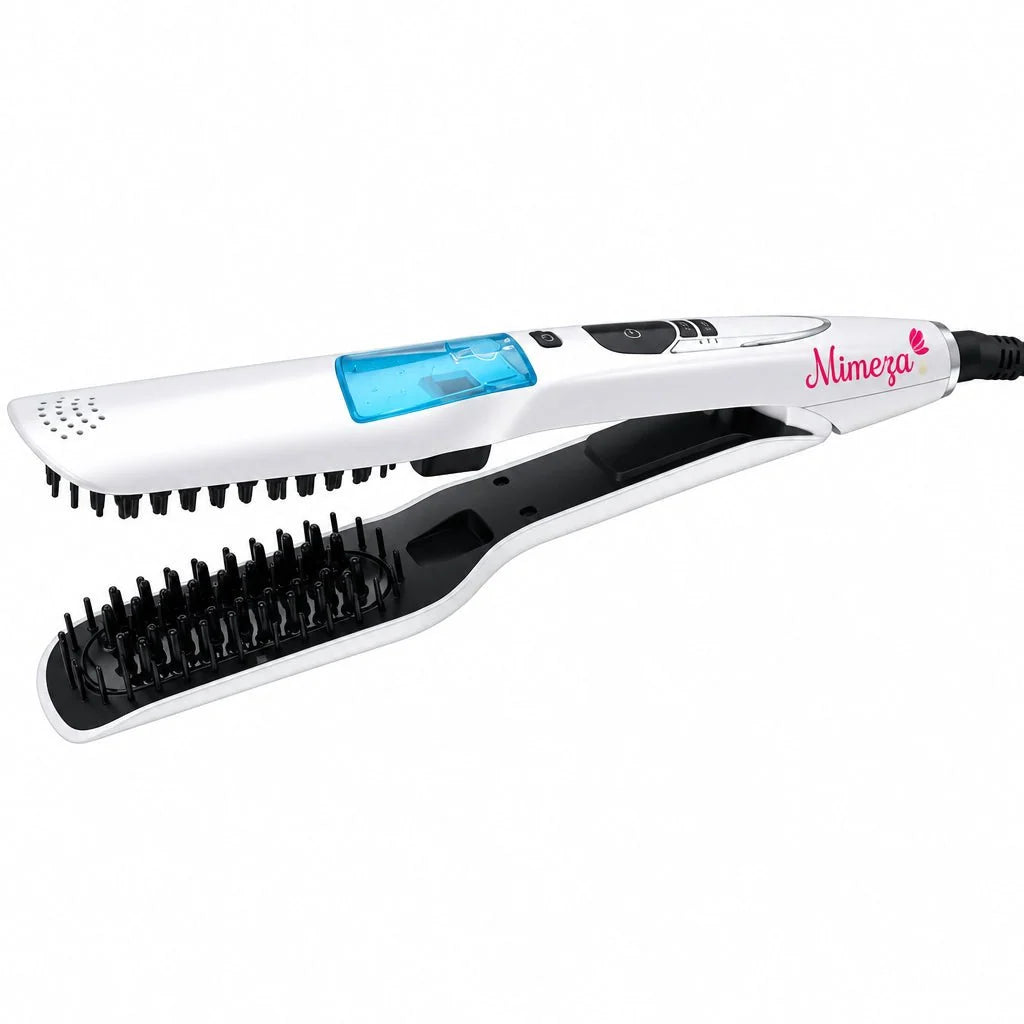 Hair Straightener Steam Ceramic Plates Adjustable Temperature