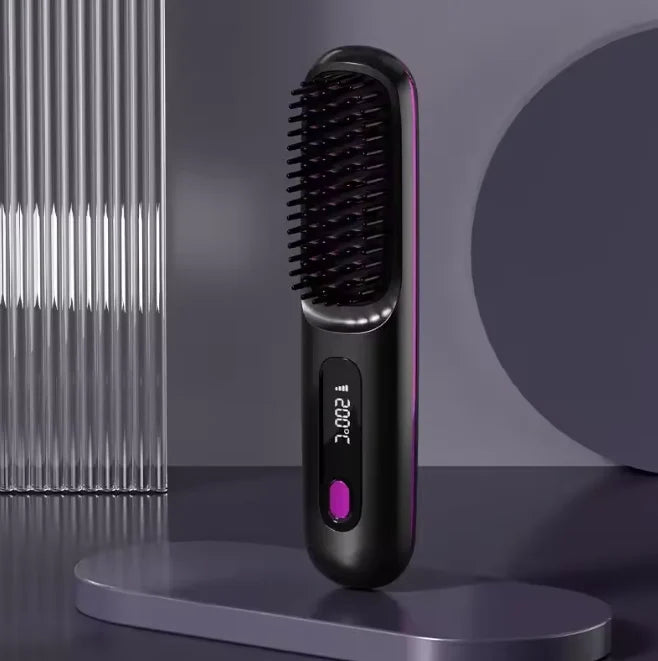 Hair Styling Brush Cordless Ceramic Bristles Scalp Guard