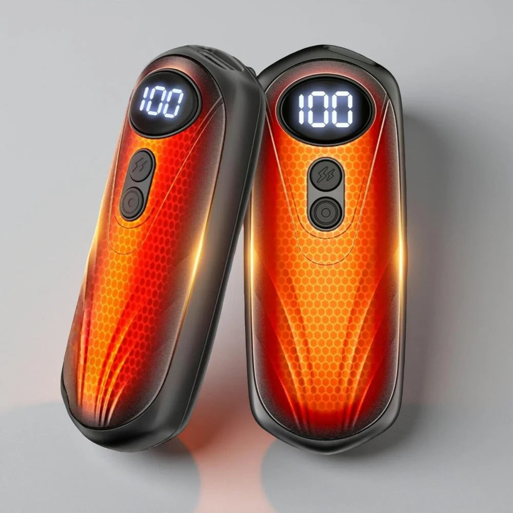 Hand Warmers Rechargeable Pair Adjustable Heat Digital Display