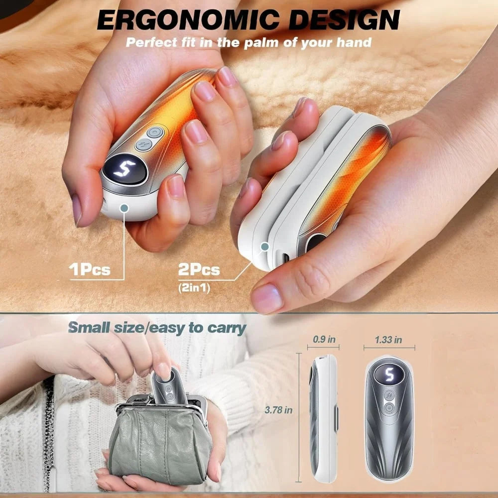 Hand Warmers Rechargeable Pair Adjustable Heat Digital Display