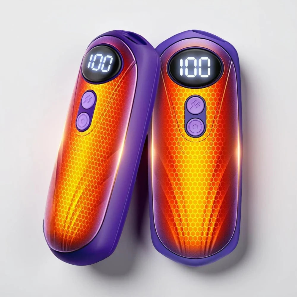 Hand Warmers Rechargeable Pair Adjustable Heat Digital Display